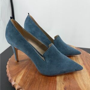 Boden Millie Courts Blue Green Heels‎ Suede Leather Slip on EU 40 Women’s Size 9